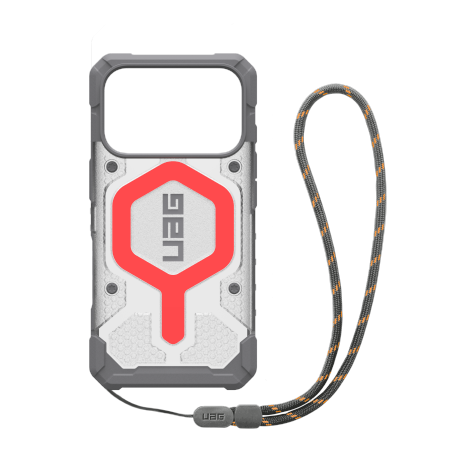 UAG Pathfinder Clear MagSafe Bundle - etui do iPhone 17 Pro kompatybilne z MagSafe oraz smycz na nadgarstek (active lava)
