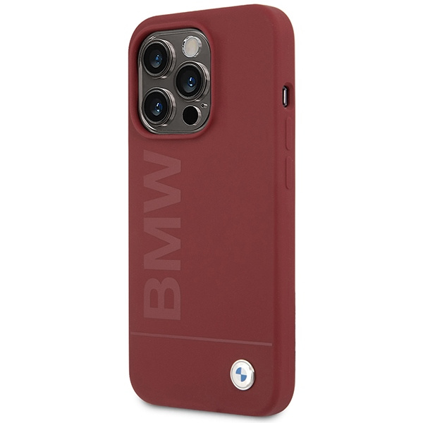 Etui Bmw Bmhmp15lslblre Iphone 15 Pro 6.1" Czerwony/red Hardcase Silicone Big Logo Magsafe Case