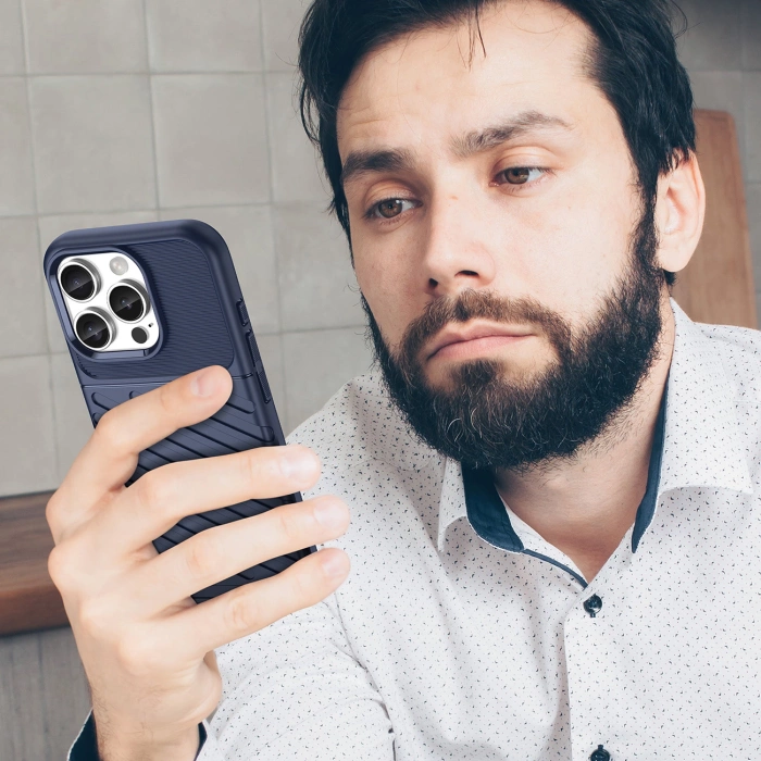 Etui silikonowe Thunder Case do iPhone 16 Pro Max - niebieskie