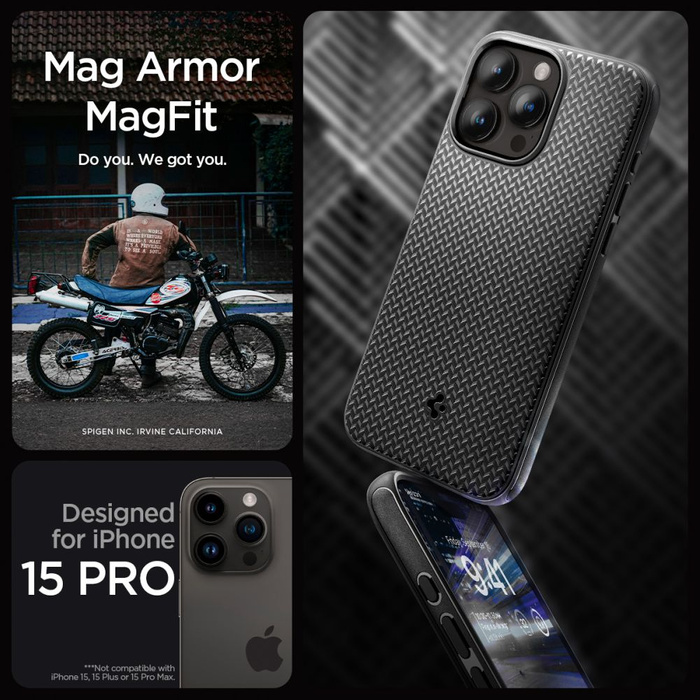 Etui Spigen Mag Armor iPhone 15 Pro Matte Black