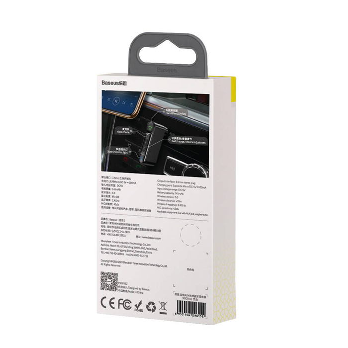 Transmiter Bluetooth AUX Baseus BSBA-02 (Overseas Edition) - czarny