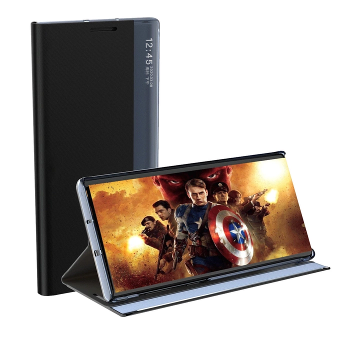 Etui New Sleep Case etui do Samsung Galaxy A14 pokrowiec z klapką podstawka czarne Case