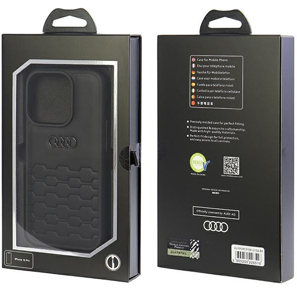 Audi GT Synthetic Leather iPhone 15 Pro6.1"czarny/black hardcase AU-TPUPCIP15P-GT/D2-BK