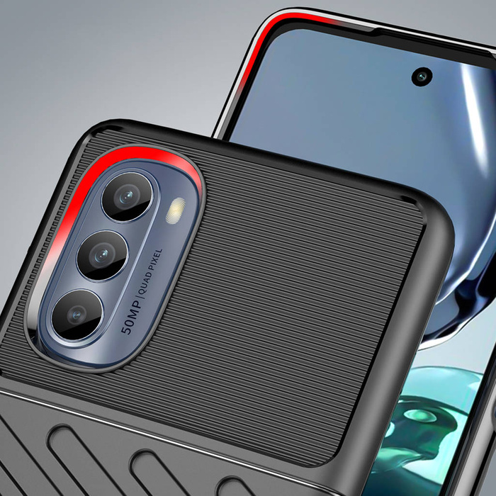 Etui Thunder Case etui do Motorola Moto G62 5G silikonowy pancerny pokrowiec czarne Case