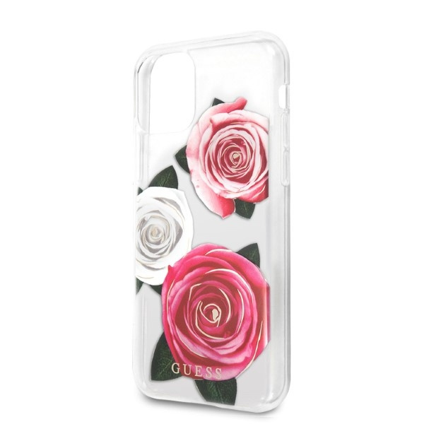 Etui Guess Guhcn58rostrt iPhone 11 Pro Transparent Hardcase Flower Desire Pink & White Rose Case