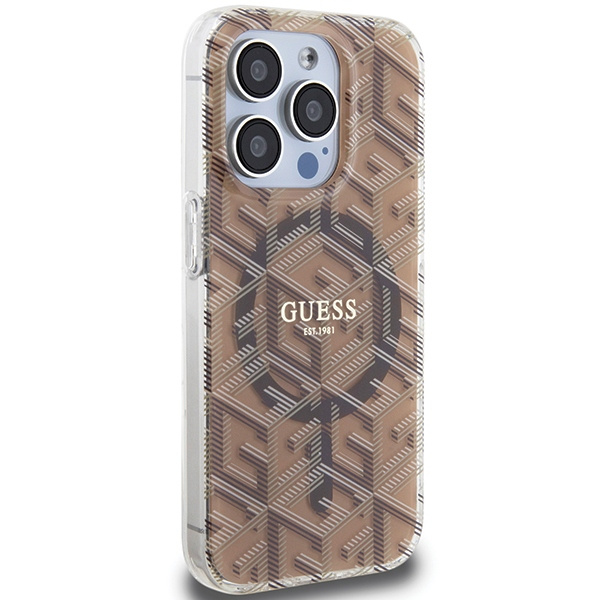 Etui Guess GUHMP15XHGCUSTGW iPhone 15 Pro Max 6.7" brązowy/brown hardcase IML GCube MagSafe Case