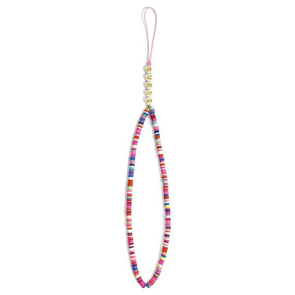 Zawieszka GUESS Phone Strap Heishi Beads Wielokolorowy Różowy