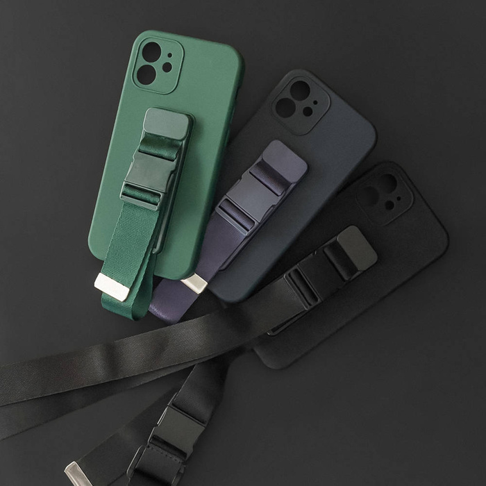 Rope case żelowe etui ze smyczą łańcuszkiem torebka smycz iPhone XS Max różowy
