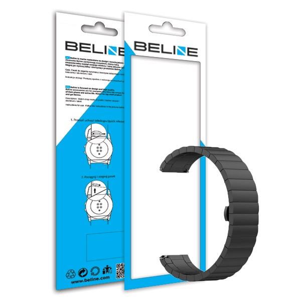 Beline pasek Watch 20mm Beautyczarny/black