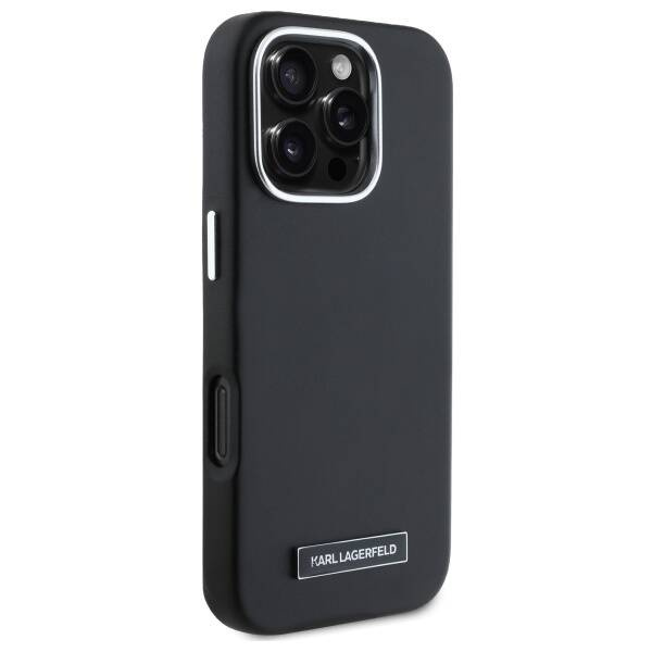 Etui Karl Lagerfeld iPhone 16 Pro 6.3" czarny/black hardcase FW Metal Plate MagSafe