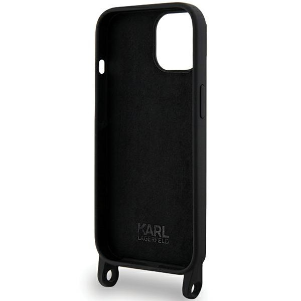 Etui Karl Lagerfeld KLHCP15SSCBSCNK iPhone 15 6.1" hardcase czarny/black Crossbody Silicone Choupette Case