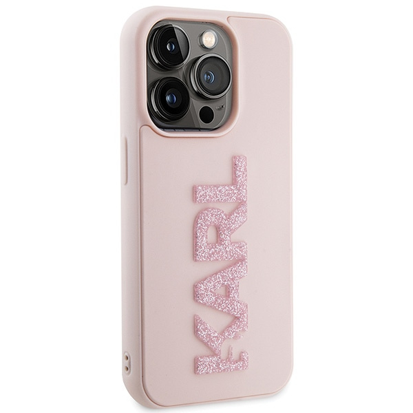Etui Karl Lagerfeld KLHCP15L3DMBKCP iPhone 15 Pro 6.1" różowy/pink hardcase 3D Rubber Glitter Logo Case