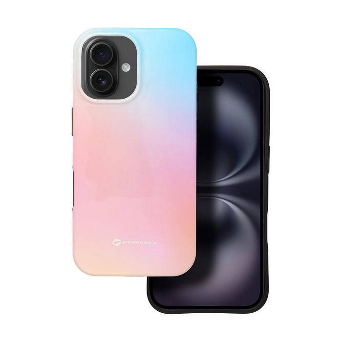 Etui na iPhone 16 Forcell F-Protect Mirage zgodny z MagSafe Military Drop-Test pinky blue