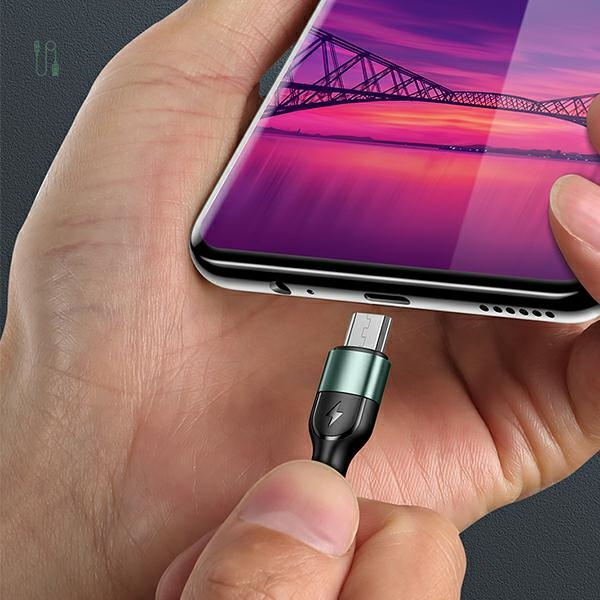 Kabel Pleciony USAMS Micro USB U55 2A 1m SJ450USB01 US-SJ450 Czarny