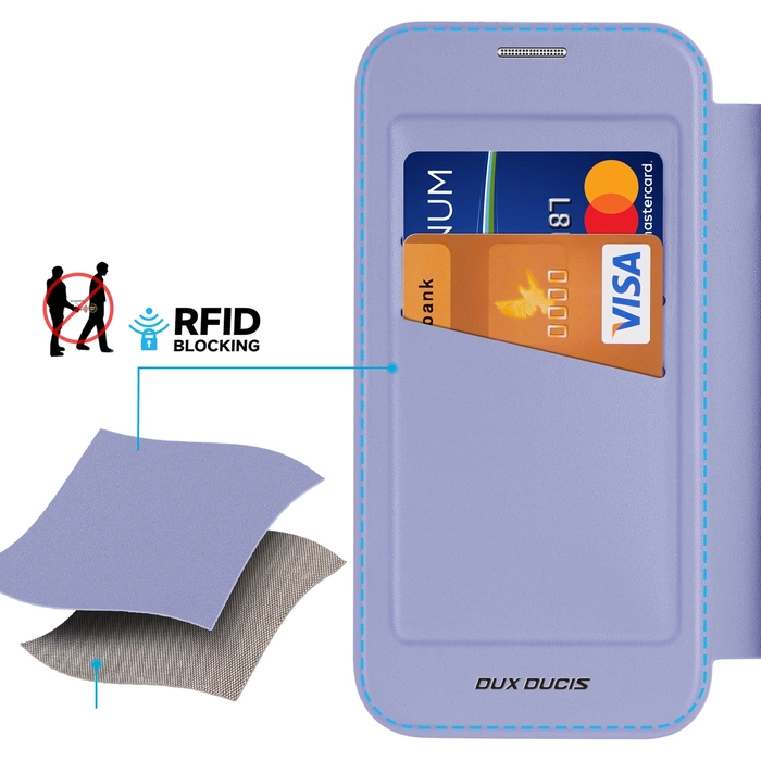 Etui Dux Ducis Skin X Pro na iPhone 16 Pro z MagSafe i klapką - fioletowe