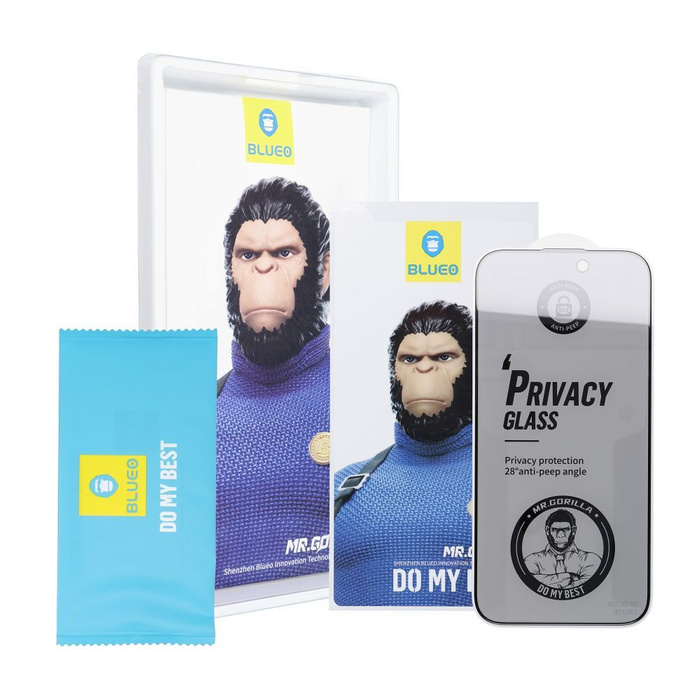 Szkło Hartowane 5D Mr. Monkey Glass - Apple iPhone 13 czarny (Strong Privacy)