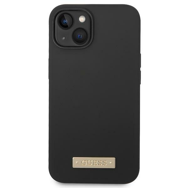 Etui GUESS Apple iPhone 14 Plus Silicone Logo Plate MagSafe Czarny Hardcase