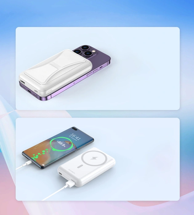 Powerbank Choetech B663 10000mAh 20W MagSafe USB-A / USB-C - biały