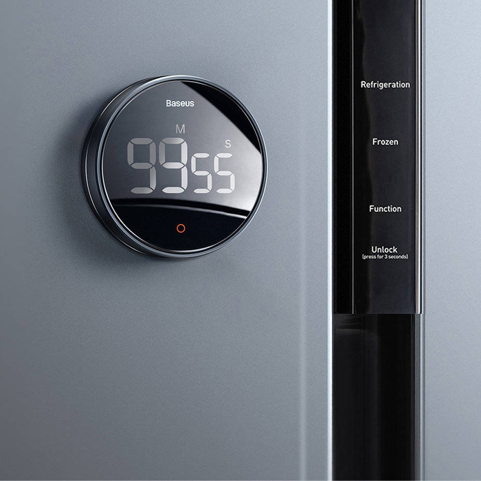 [PO ZWROCIE] Baseus Heyo Pro obrotowy minutnik czasomierz elektroniczny timer szary (FMDS000013)