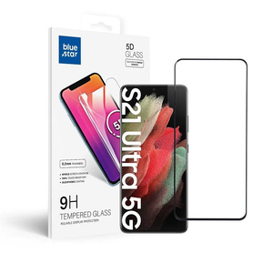 Szkło hartowane do Samsung Galaxy S21 ULTRA (full glue / case friendly) Blue Star 5D czarne