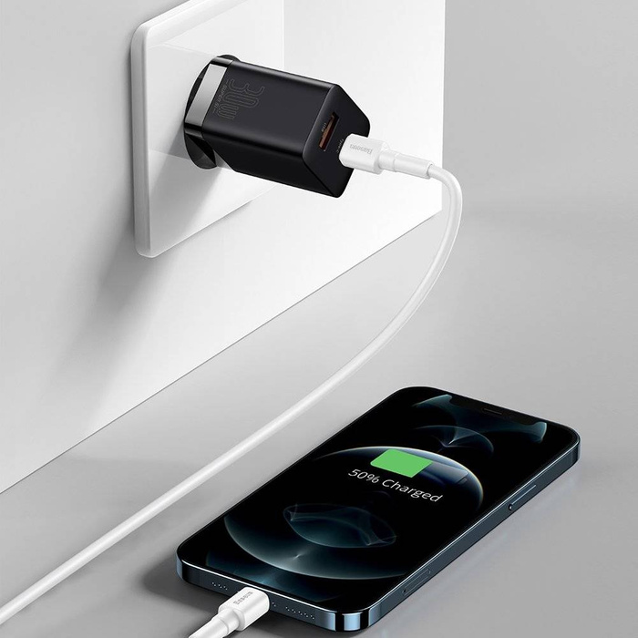 [PO ZWROCIE] Baseus Super Si Pro szybka ładowarka USB / USB Typ C 30W Power Delivery Quick Charge czarny (CCSUPP-E01)