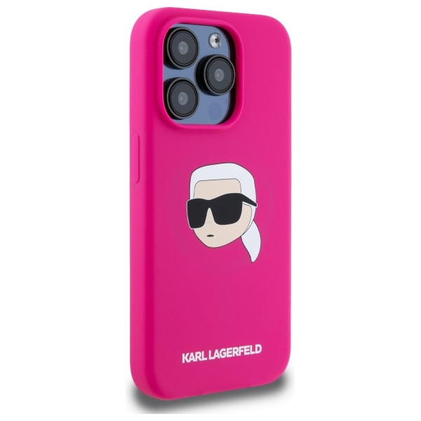 Karl Lagerfeld KLHMP15XSKHPPLF iPhone 15  Pro Max 6.7" fuksja/fuschia hardcase Silicone Karl Head Print MagSafe