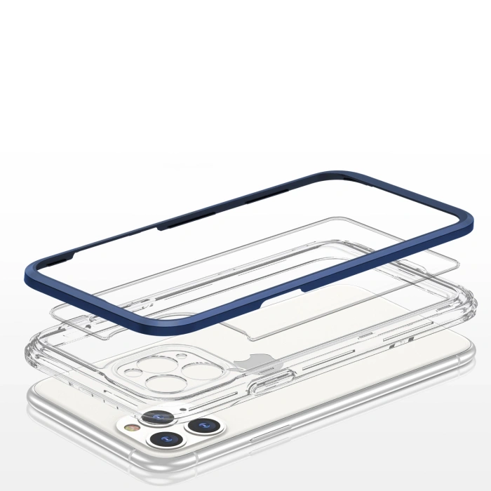 Clear 3in1 etui do iPhone 11 Pro żelowy pokrowiec z ramką niebieski