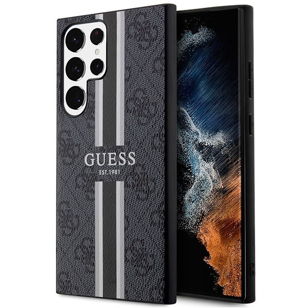 Etui Guess GUHCS23LP4RPSK S23 Ultra S918 czarny/black hardcase 4G Printed Stripe Case