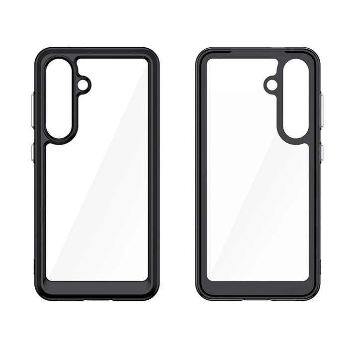 Etui silikonowe Outer Space Case z żelową ramką do Samsung Galaxy S25 - czarne