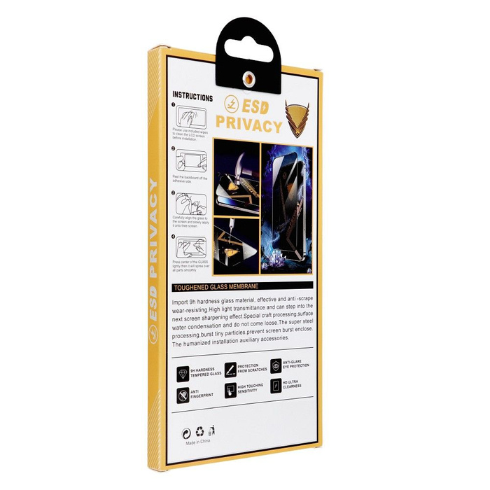 Szkło Hartowane OG 6D Premium Privacy Glass - do Iphone 13 Pro Max / 14 Plus czarny