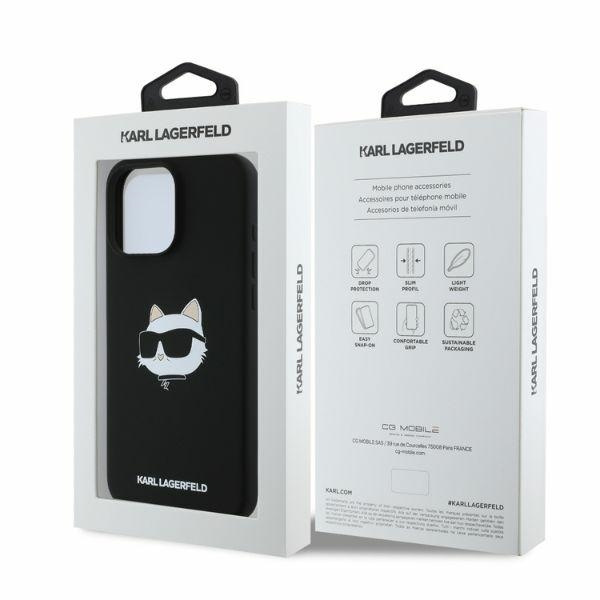 Etui Karl Lagerfeld iPhone 16 Pro Max czarny/black HC MagSafe Sil Choupette Head Print