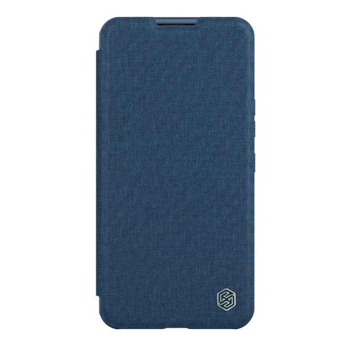 Etui Nillkin Qin Cloth Pro Case etui do iPhone 14 Pro Max osłona na aparat kabura pokrowiec obudowa z klapką niebieski
