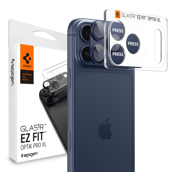 OSŁONA APARATU SPIGEN IPHONE 17 PRO OPTIK PRO XL GLAS.TR ”EZ FIT” CAMERA PROTECTOR BLUE
