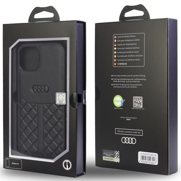 Audi Genuine Leather iPhone 12 / 12 Pro 6.1" czarny/black hardcase AU-TPUPCIP12P-Q8/D1-BK
