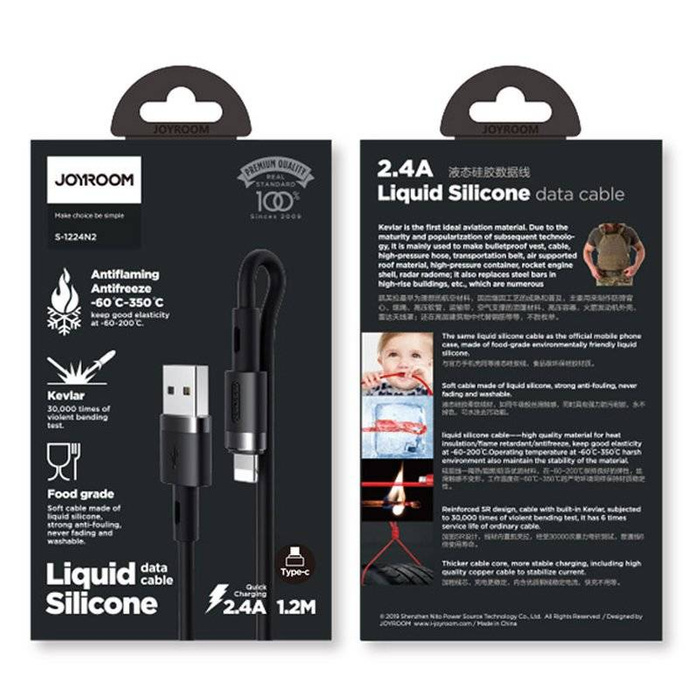 Joyroom kabel USB - Lightning 2,4A 1,2 m (S-1224N2 Black)