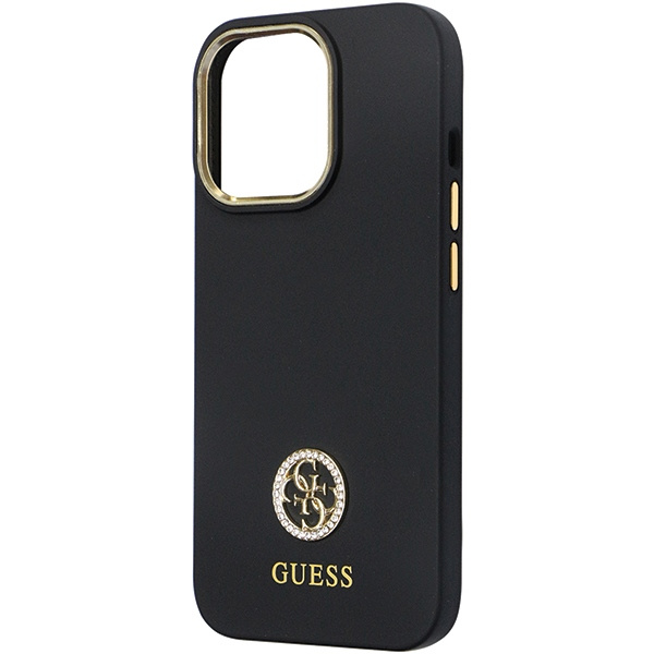 Etui Guess GUHCP13LM4DGPK iPhone 13 Pro / 13 6.1" czarny/black hardcase Silicone Logo Strass 4G Case