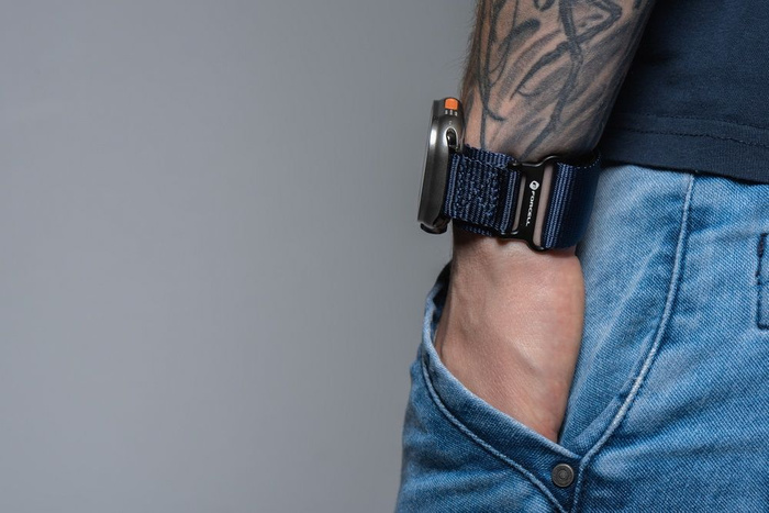 Pasek do Apple Watch Forcell F-Design FA05 rzep nylon 42 / 44 / 45 / 49 mm niebieski