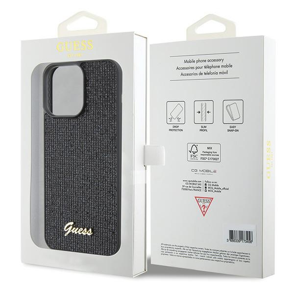 Etui Guess GUHCP15XPMSDGSK iPhone 15 Pro Max 6.7" czarny/black hardcase Disco Metal Script Case