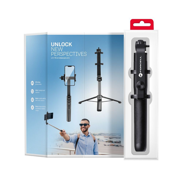 FORCELL F-GRIP S70M selfie stick tripod z pilotem na bluetooth 