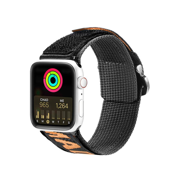 Pasek Dux Ducis Strap (Outdoor  Version) pasek Apple Watch Ultra, SE, 8, 7, 6, 5, 4, 3, 2, 1 (49, 45, 44, 42  mm) nylonowa opaska bransoleta czarno-pomarańczowy