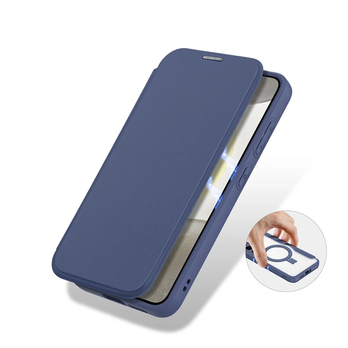 Etui Dux Ducis Skin X Pro z magnetycznym ringiem / podstawką do Samsung S24 Plus - niebieskie