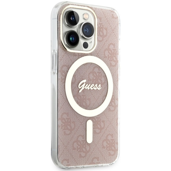 Etui Guess GUHMP13LH4STP iPhone 13 Pro 6.1" różowy/pink hardcase 4G MagSafe Case