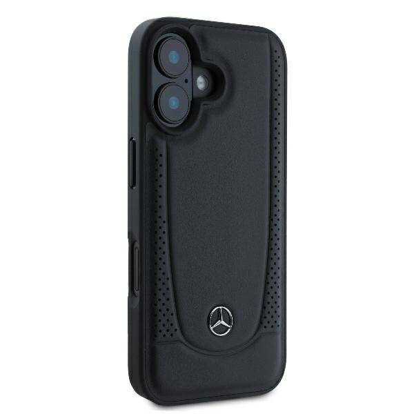Etui Mercedes iPhone 16 6.1" czarny/black hardcase Leather Urban