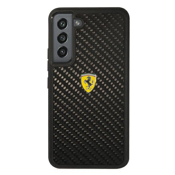 Etui FERRARI Samsung Galaxy S22 On Track Real Carbon Czarny Hardcase