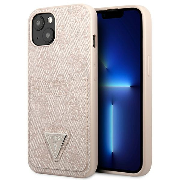 Etui GUESS Apple iPhone 13 4G Triangle Logo Cardslot Różowy Hardcase