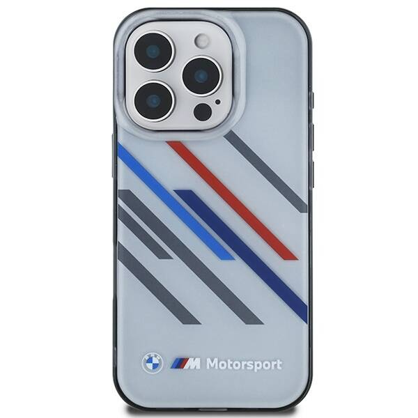 ETUI BMW iPhone 16 Pro 6.3" szary/grey hardcase Motosport IML Random Stripes