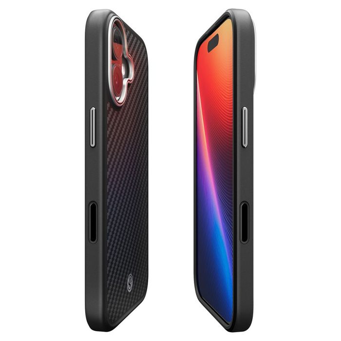 ETUI SPIGEN IPHONE 17 ENZO ARAMID ”T” MAG MAGSAFE BLACK/SILVER