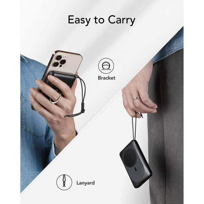 VEGER powerbank 10000 mAh z ładowaniem indukcyjnym kompatybilny z MagSafe PD QC3.0 2A 20W MagOn (VP1151 / W1151) biały