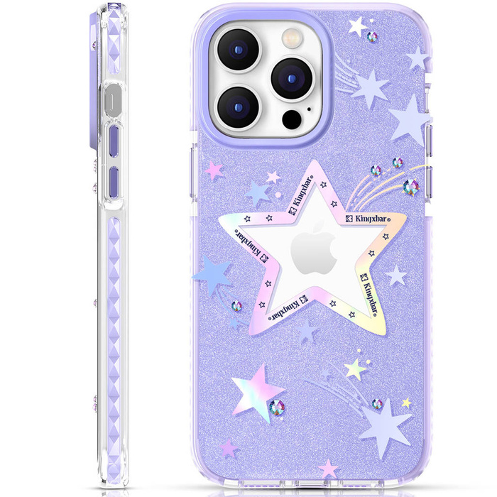 Etui Kingxbar Heart Star Series etui iPhone 14 Plus pokrowiec obudowa na tył plecki purple star Case