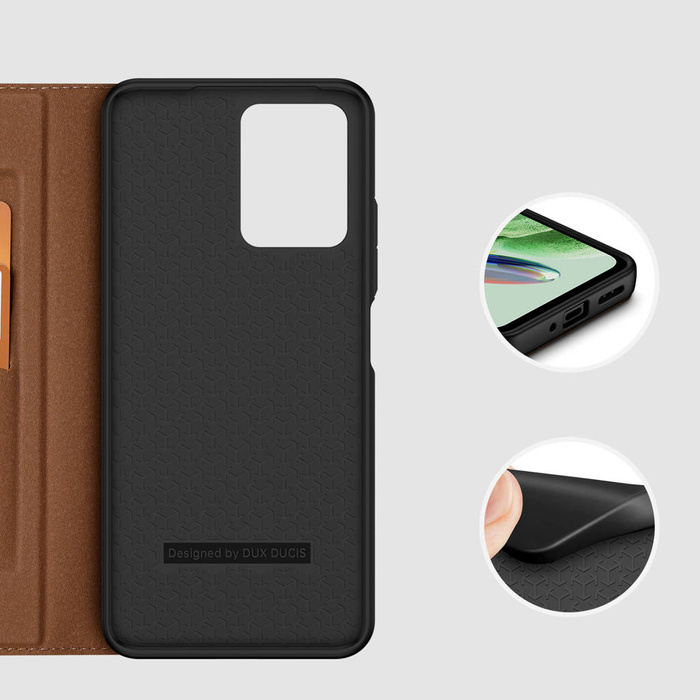 Etui Dux Ducis Skin X2 etui do Xiaomi Redmi Note 12 5G / Poco X5 5G pokrowiec z klapką portfel podstawka brązowe Case
